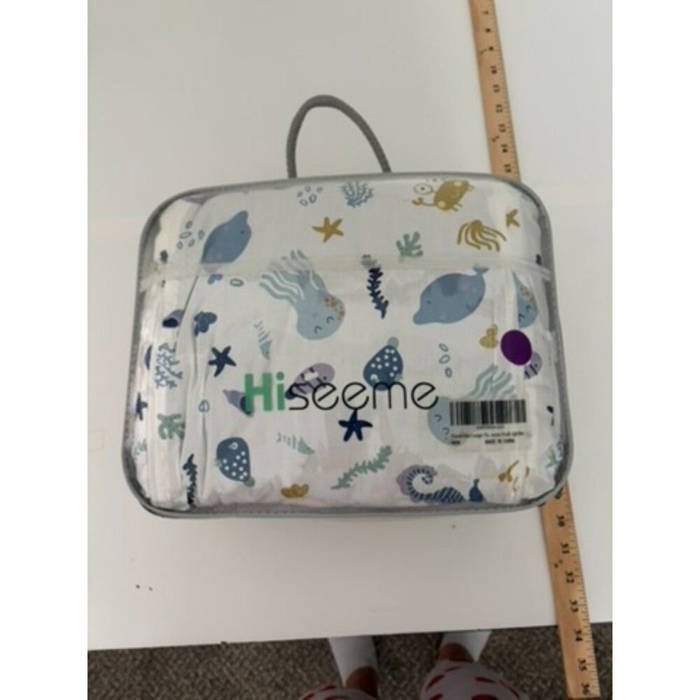 Hiseeme Baby Lounger, Light Blue, sea life,Newborn